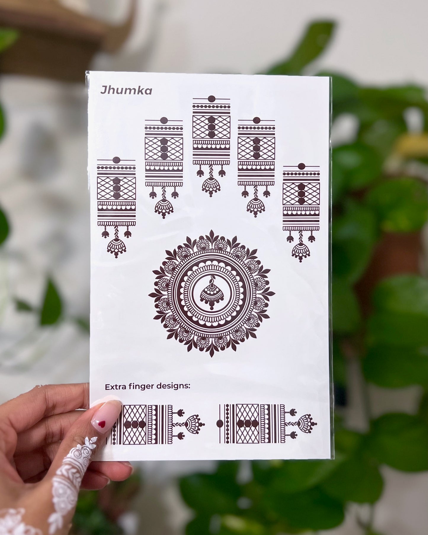 Jhumka - Mandala with Bell Instant Henna Tattoo (Design 27)