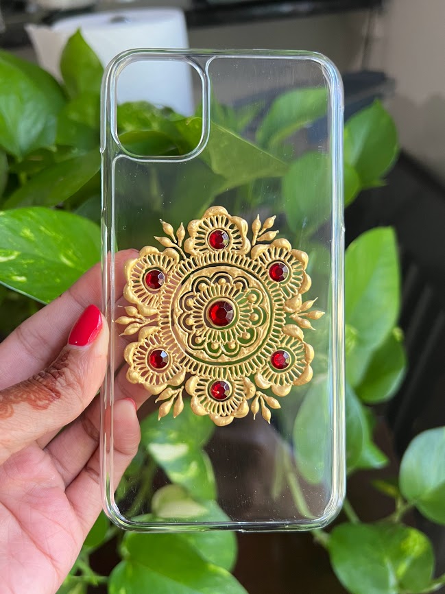 Simple Mandala Style -- Hand-Decorated Phone Case - Made to Order