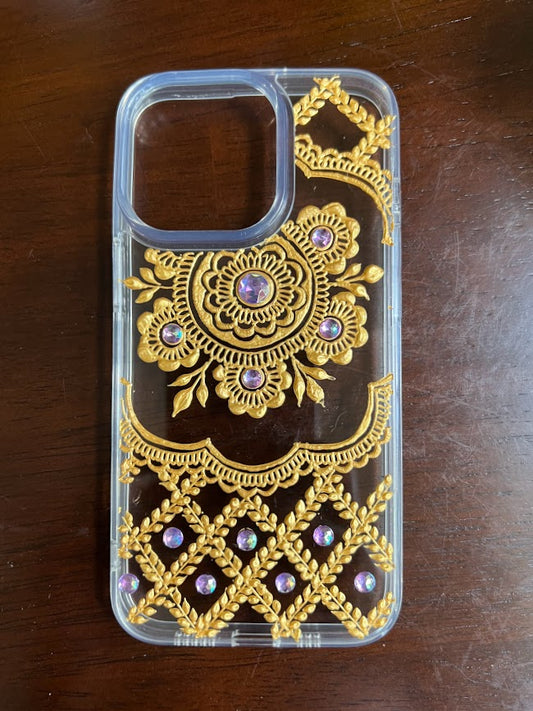 Elaborate Mandala Style -- Hand-Decorated Phone Case - Made to Order