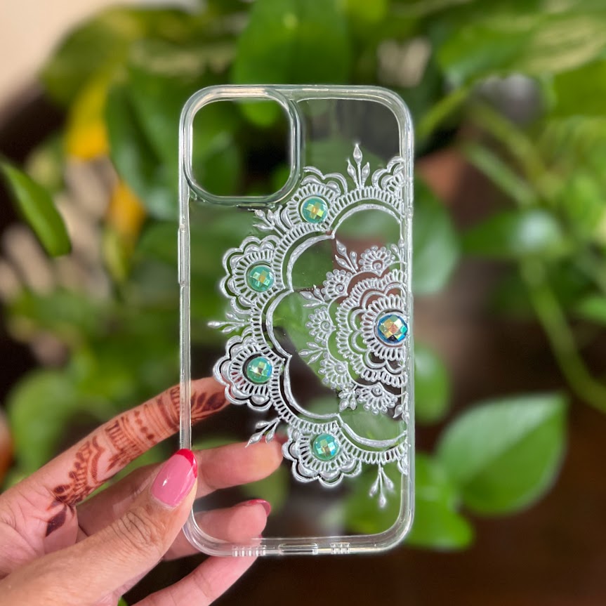 Half Mandala -- Hand-Decorated Phone Case - Made to Order