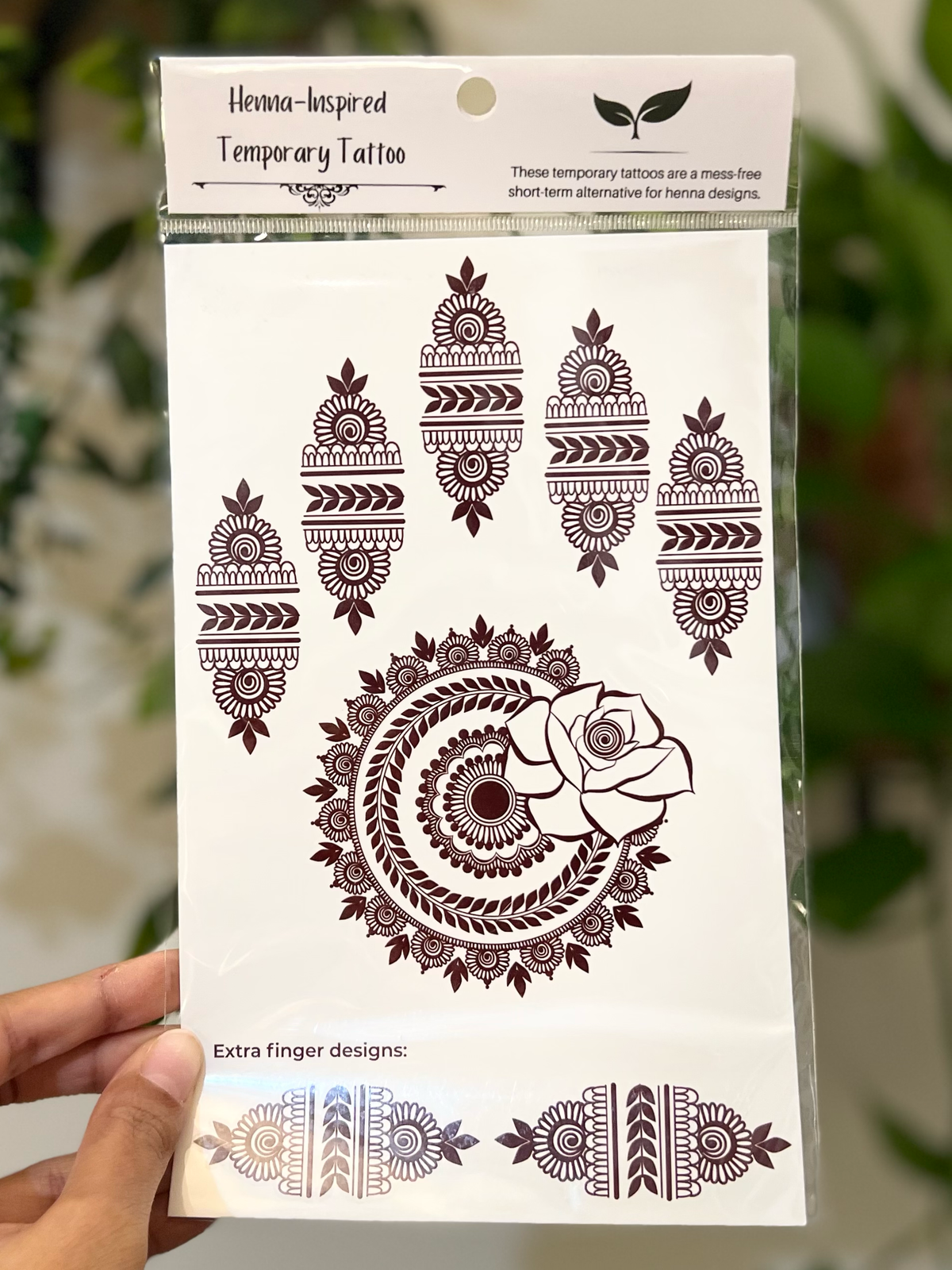 Raisa Design Raisa -- Rose design with mandala (Design 8) – Henna Squared