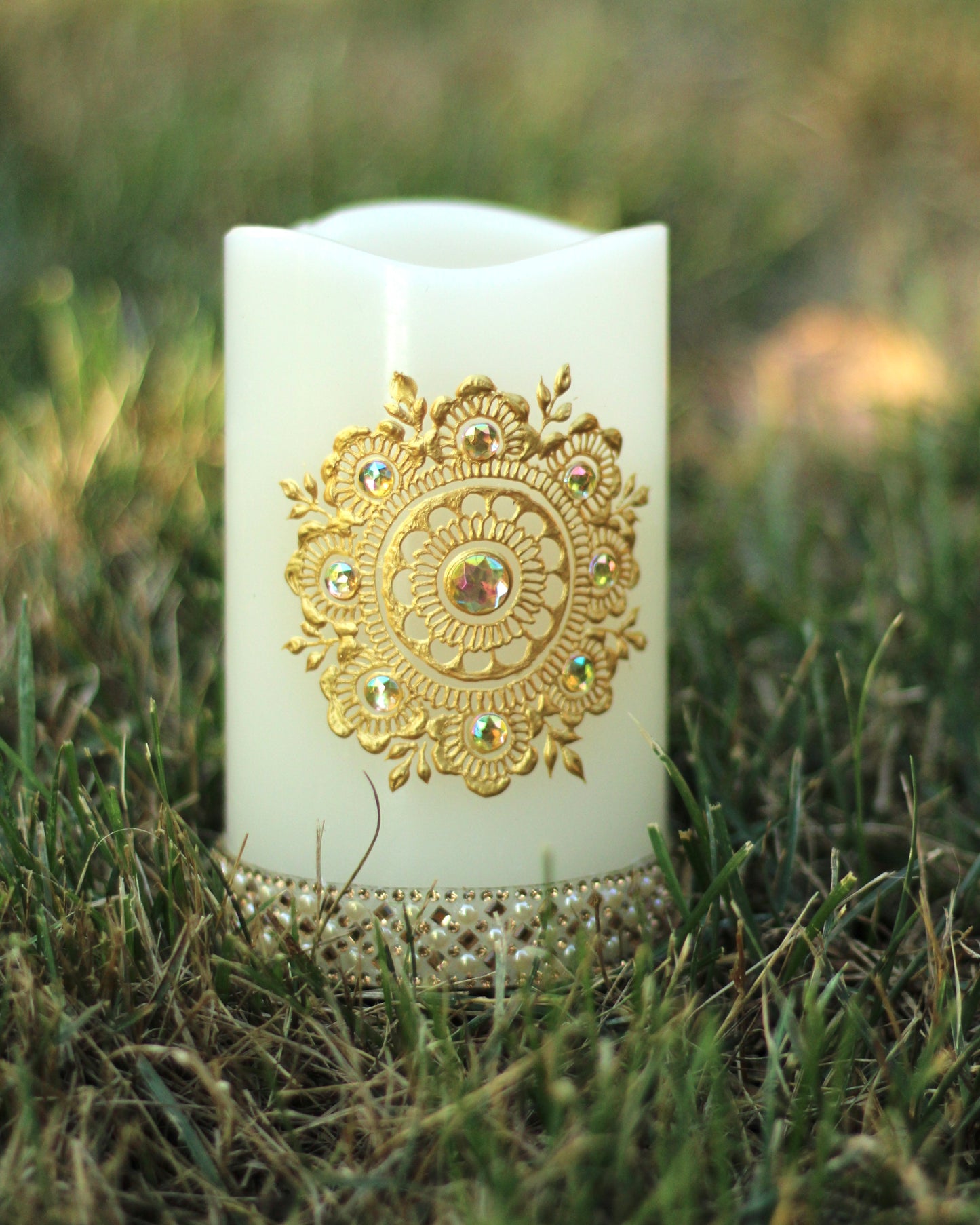 LED Henna Candle - Design 1 - Ready to Ship