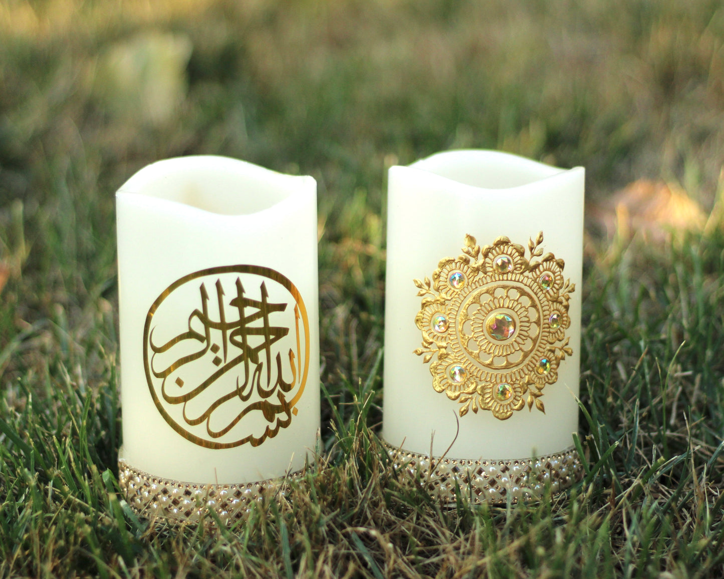 LED Henna Candle - Design 1 - Ready to Ship